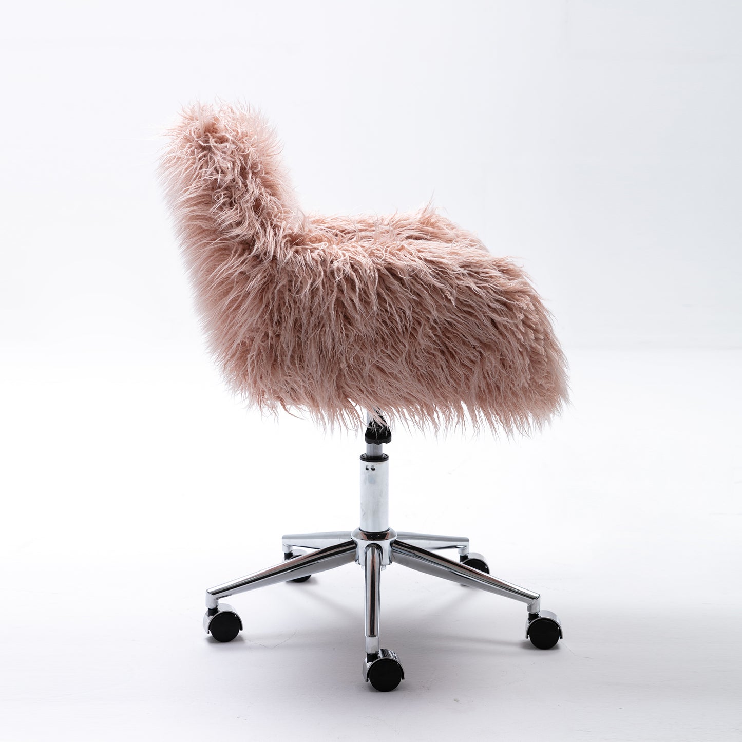 HengMing Modern Faux fur home  office chair, fluffy chair for girls, makeup vanity Chair