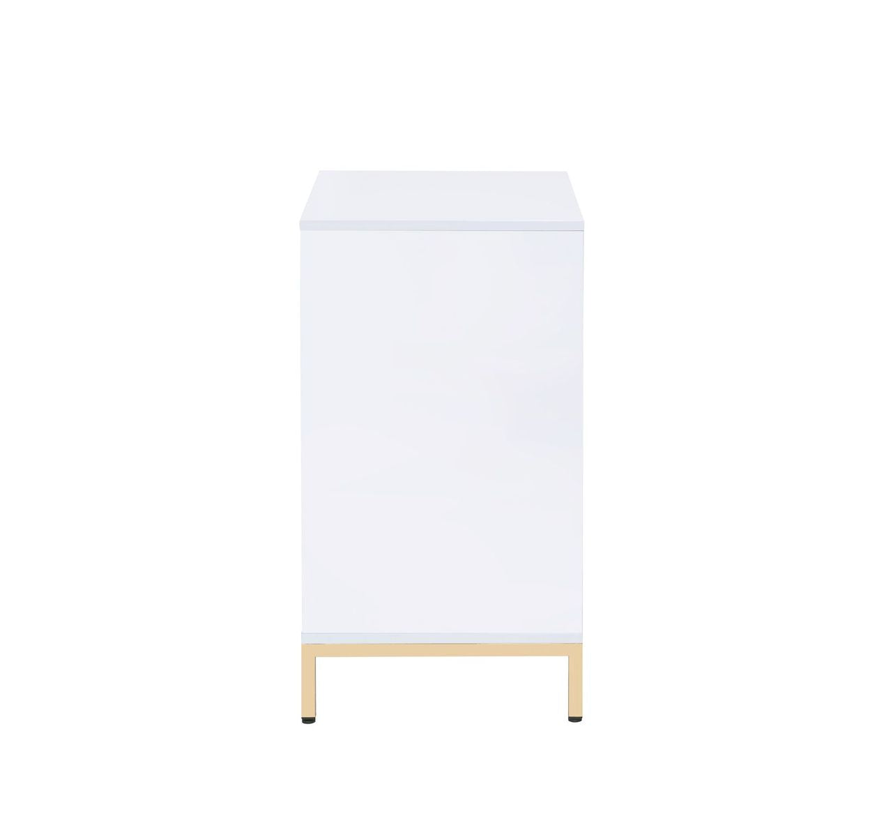 Ottey Cabinet in White High Gloss & Gold 92543