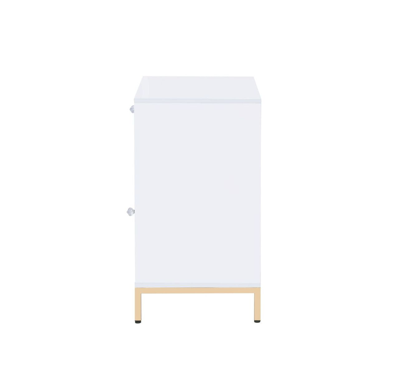 Ottey Cabinet in White High Gloss & Gold 92543