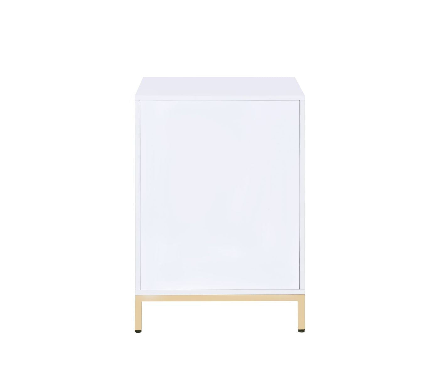 Ottey Cabinet in White High Gloss & Gold 92543