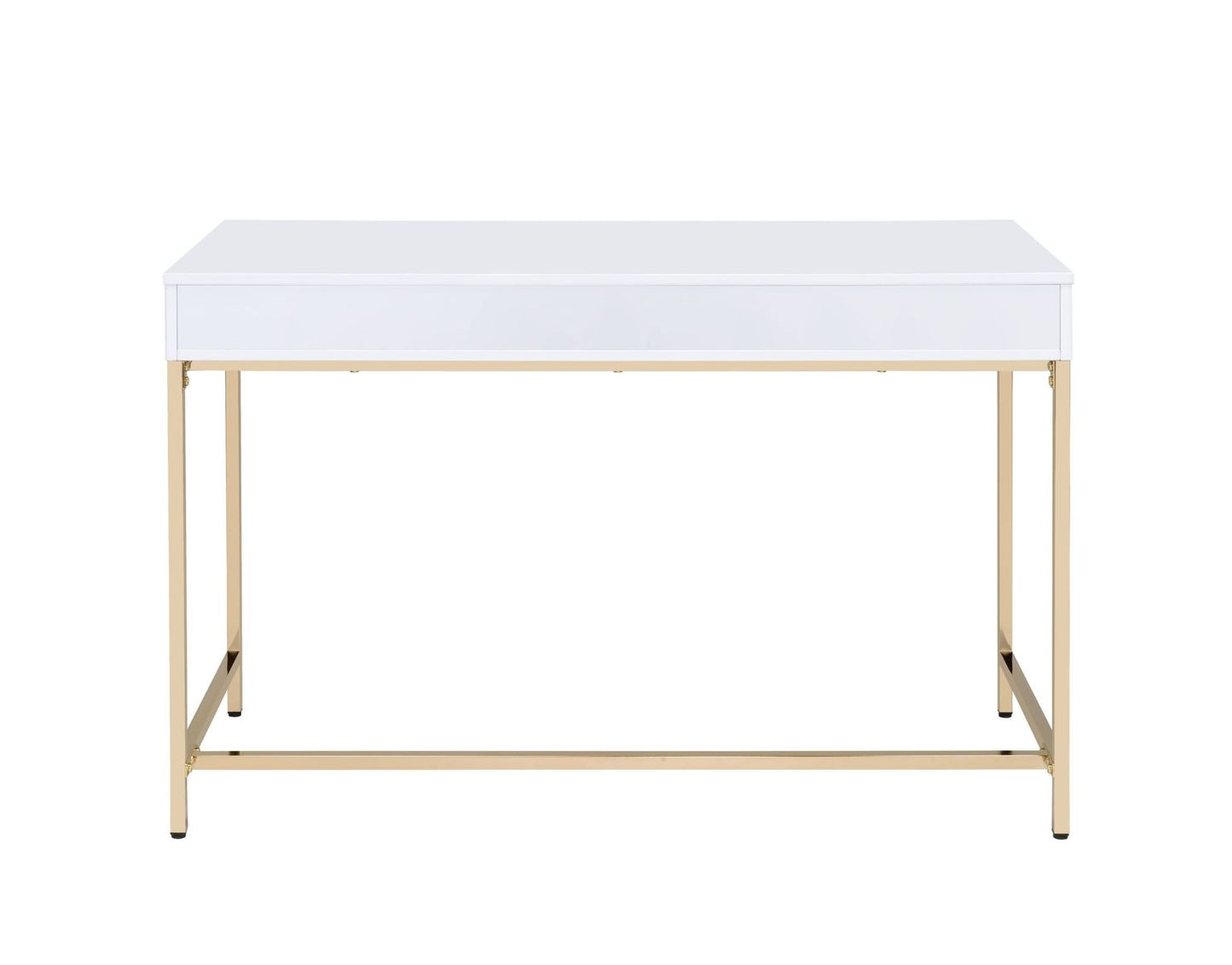 Ottey Desk in White High Gloss  Gold 92540