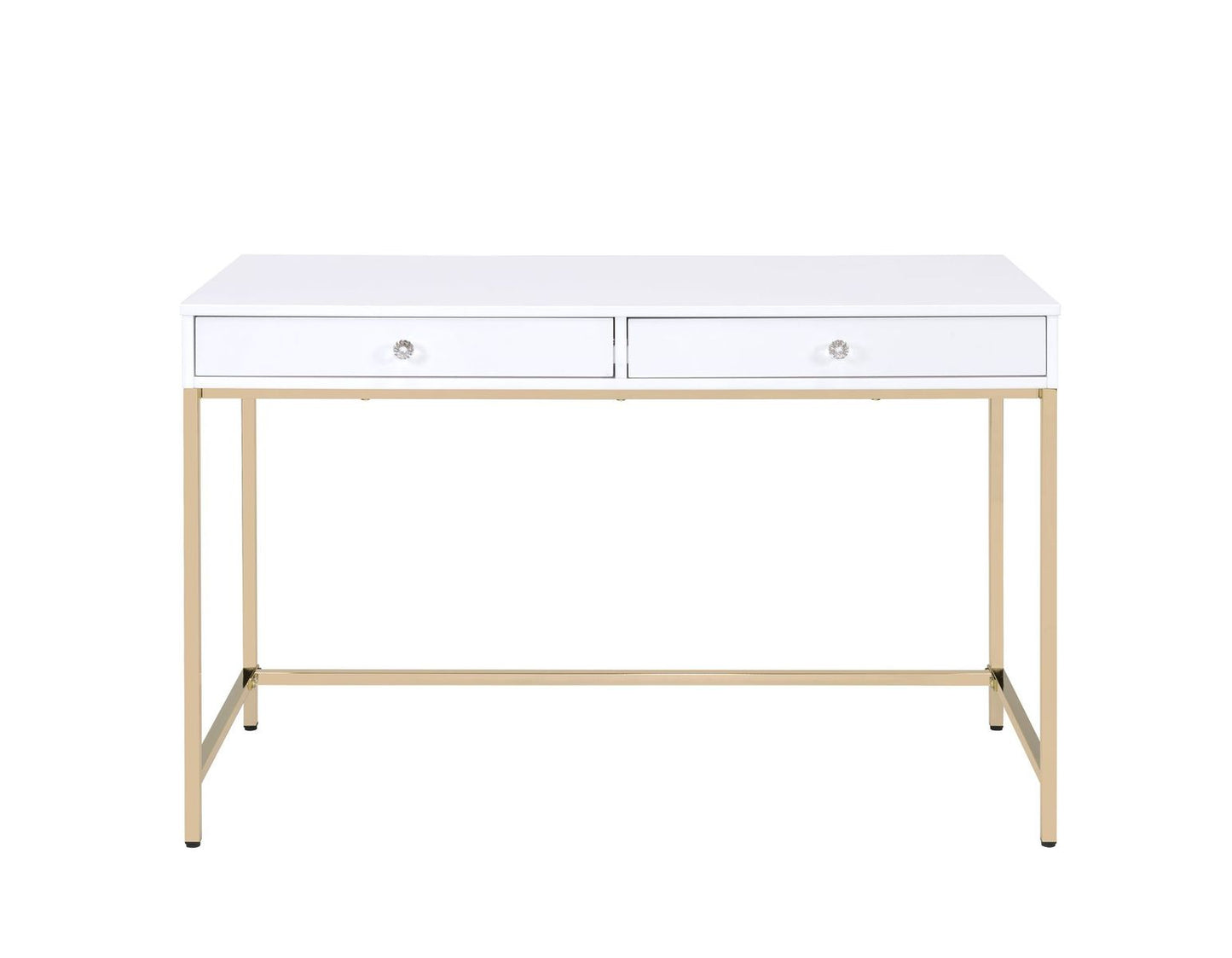 Ottey Desk in White High Gloss  Gold 92540