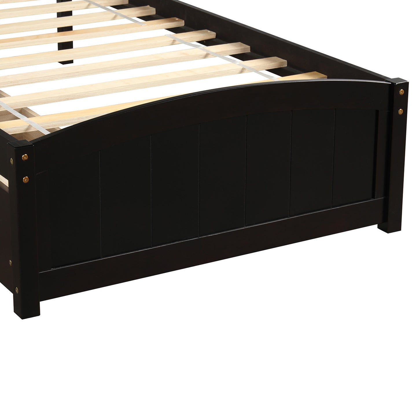 Twin size Platform Bed with Two Drawers, Espresso