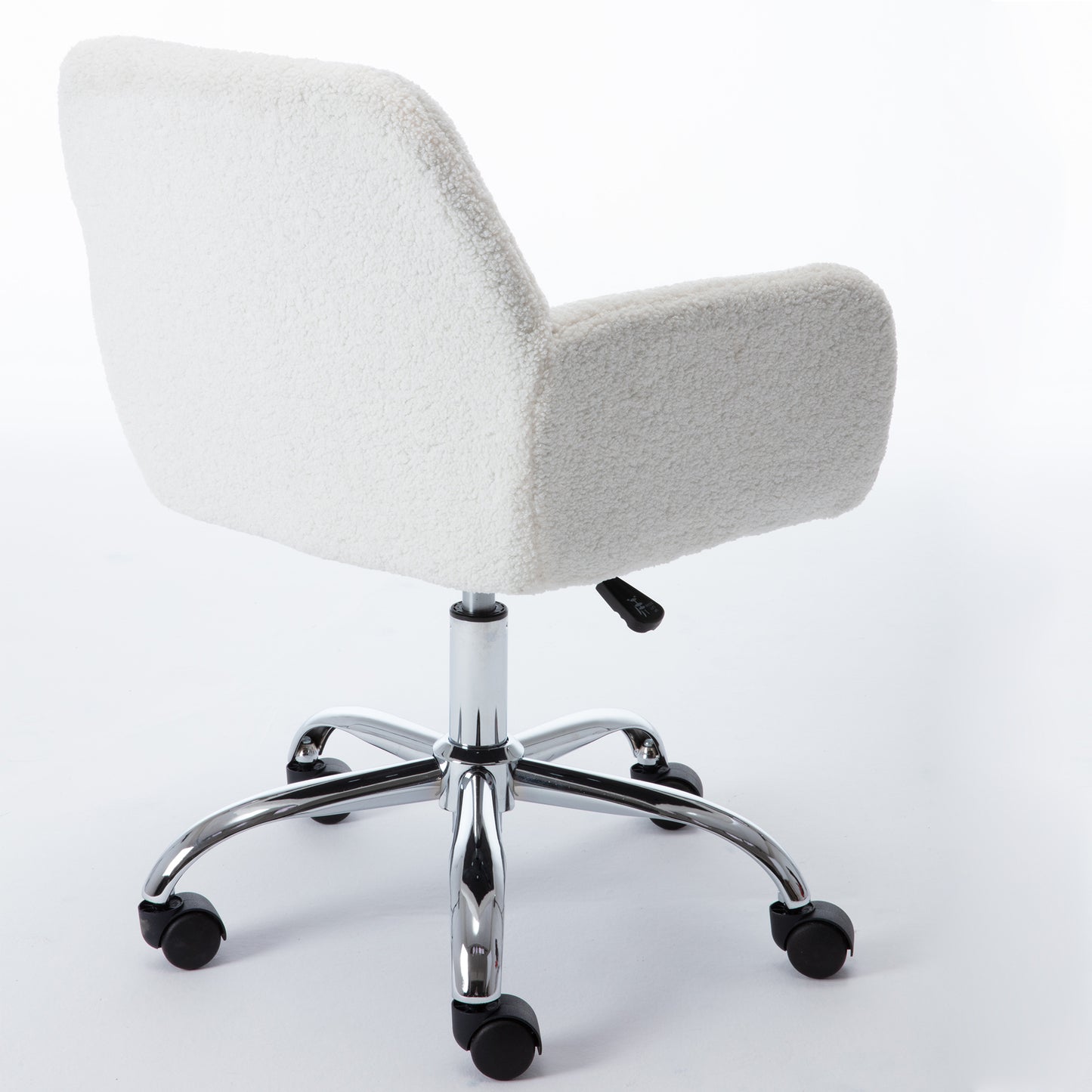 HengMing Home Office Chair, Leisure Chair Upholstered Adjustable furry Chair,  white