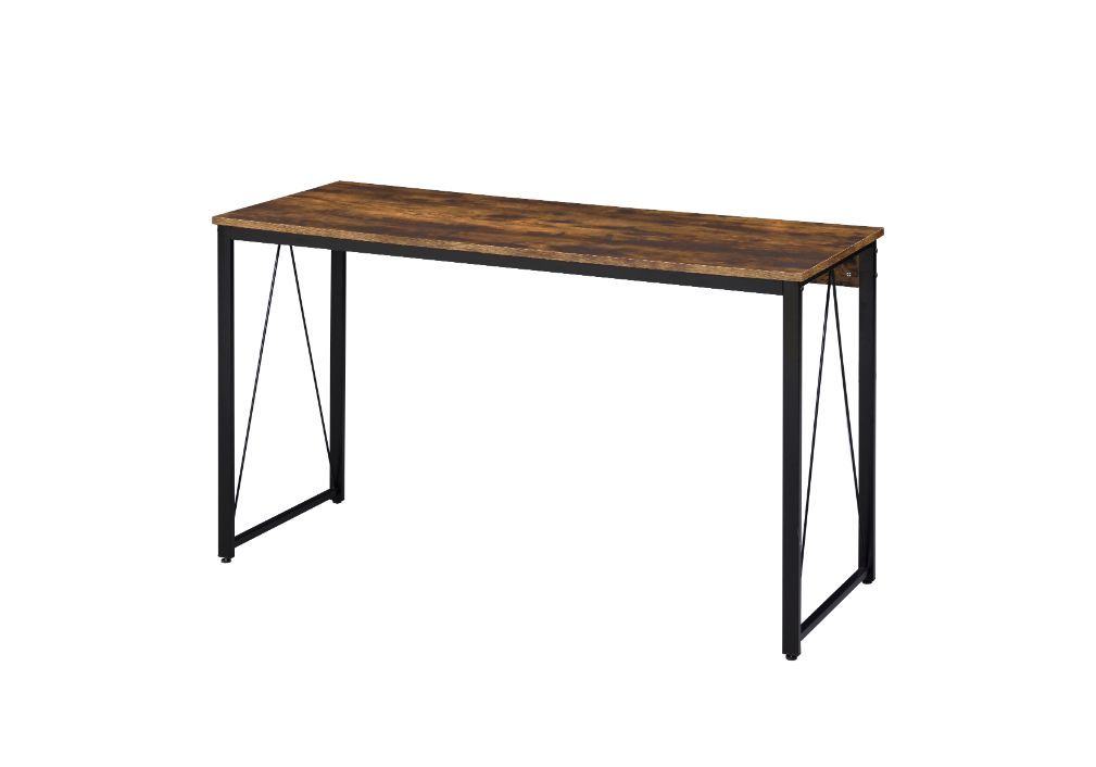 Zaidin Writing Desk, Weathered Oak & Black Finish 92605