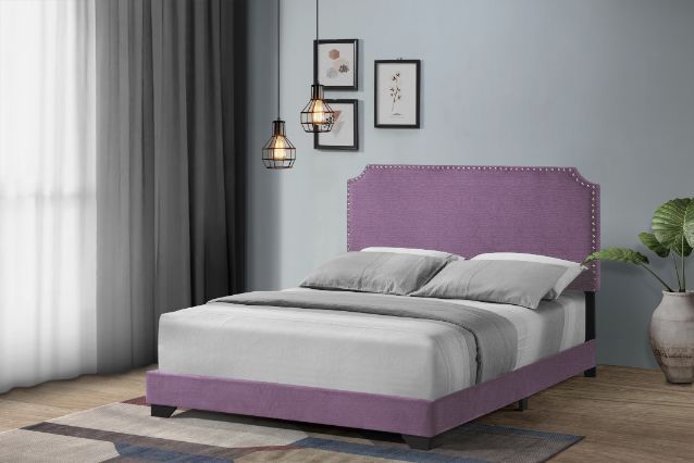 Haemon Queen Bed - Light Purple Fabric 26750Q