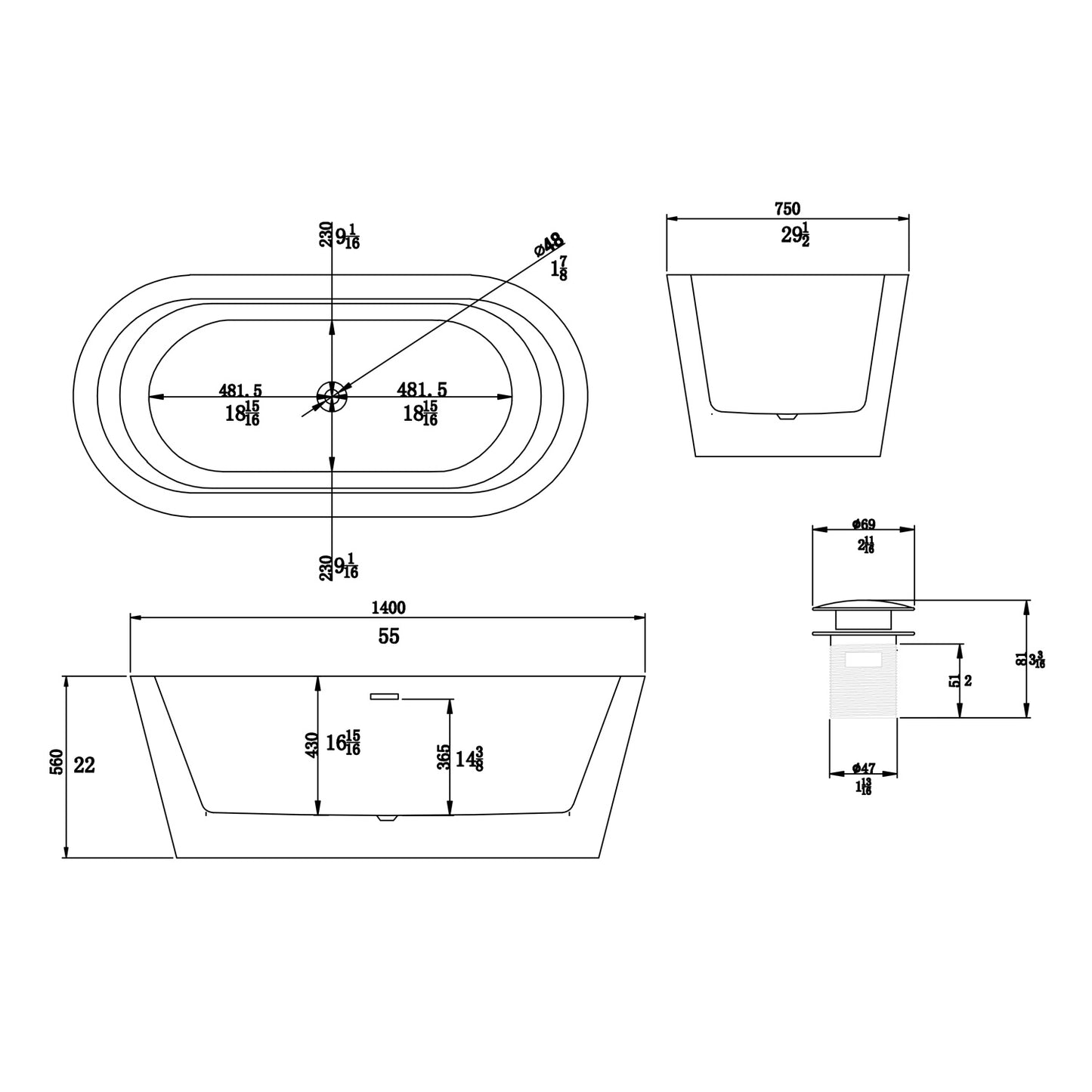 Freestanding Bathtub