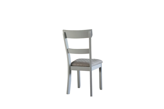 House Marchese Side Chair, Two Tone Gray Fabric & Pearl Gray Finish 68862