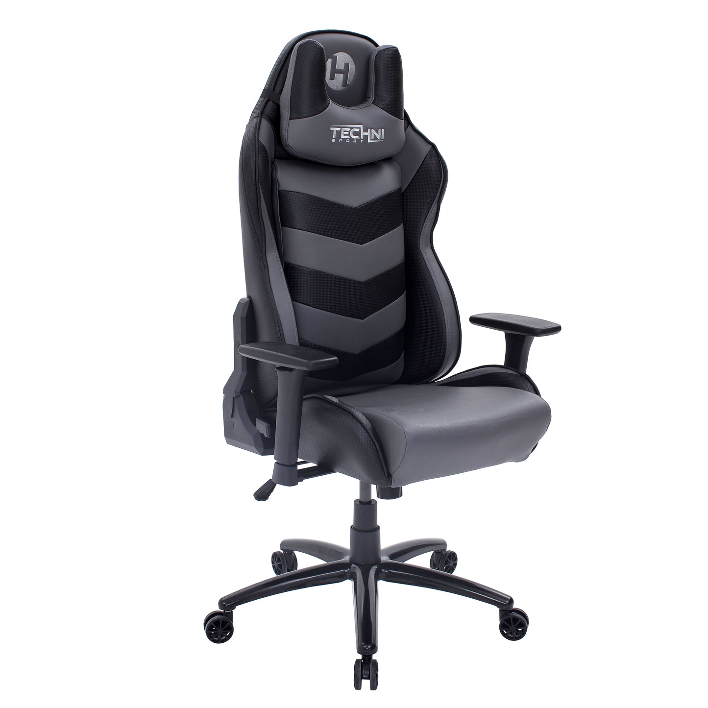 Techni Sport TS-61 Ergonomic High Back Racer Style Video Gaming Chair, Grey/Black