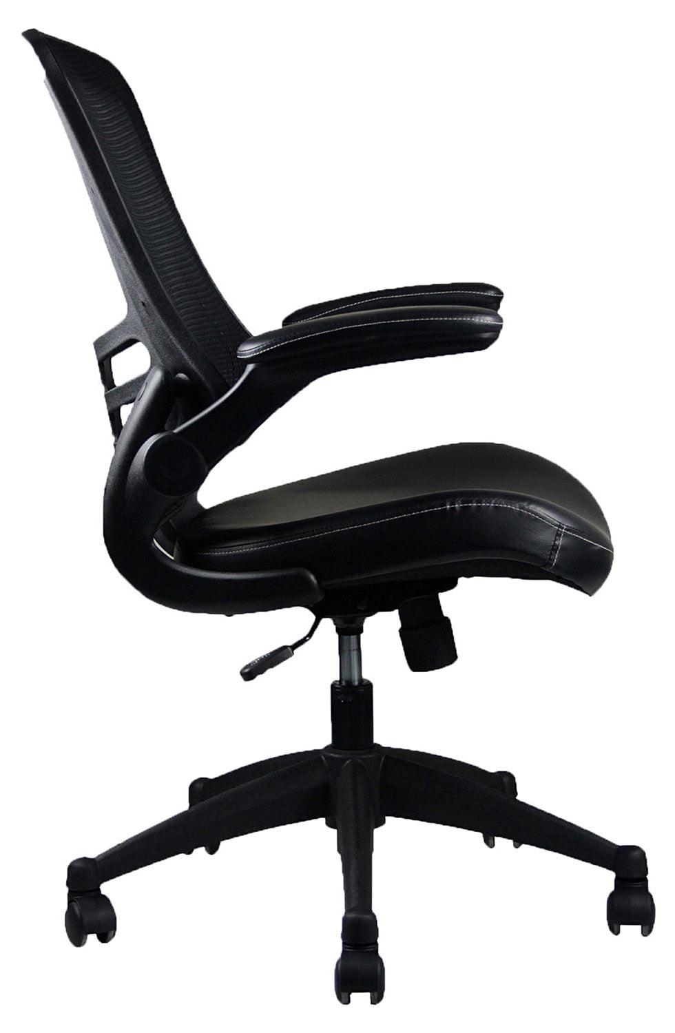 Techni Mobili Stylish Mid-Back Mesh Office Chair with Adjustable Arms, Black