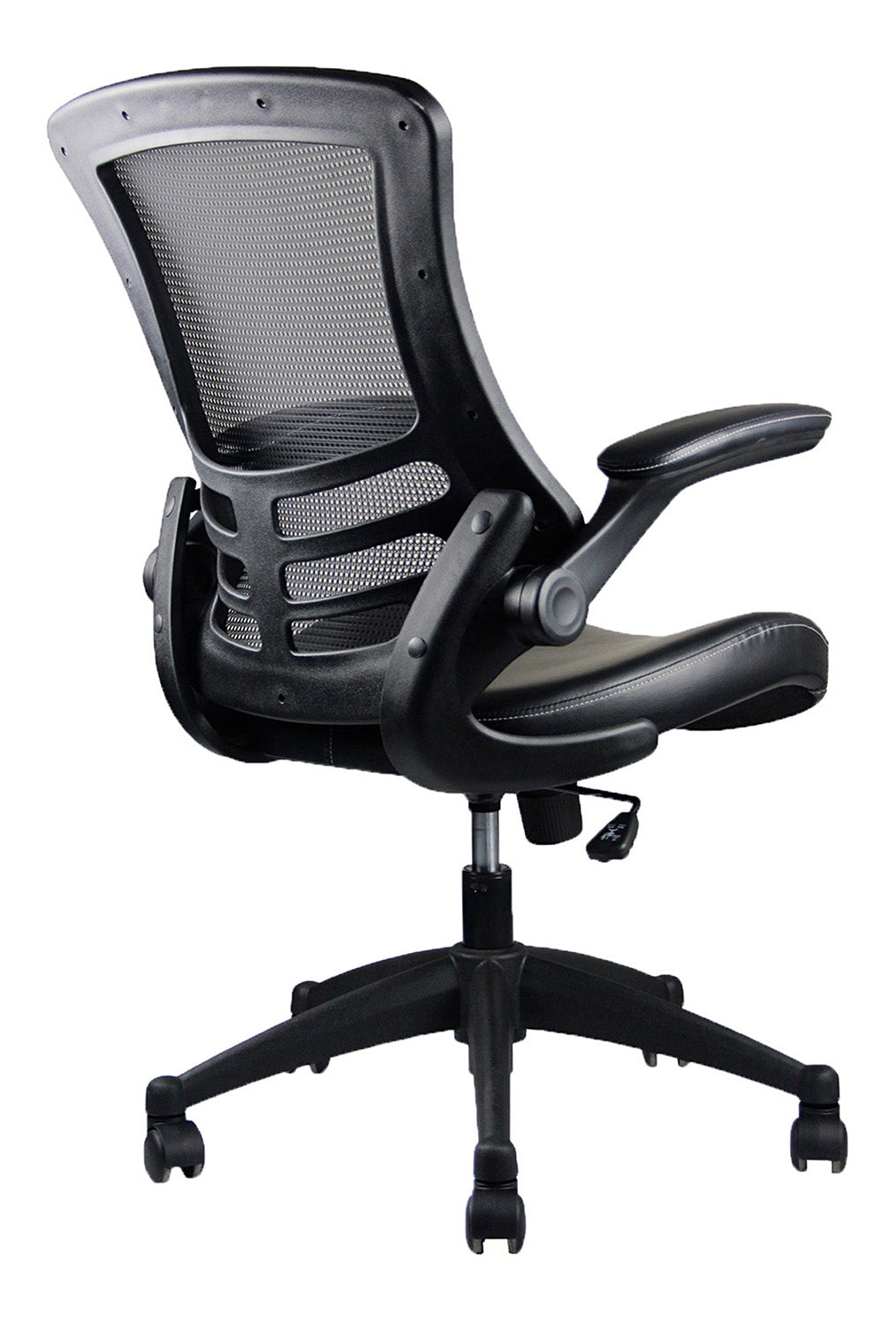 Techni Mobili Stylish Mid-Back Mesh Office Chair with Adjustable Arms, Black