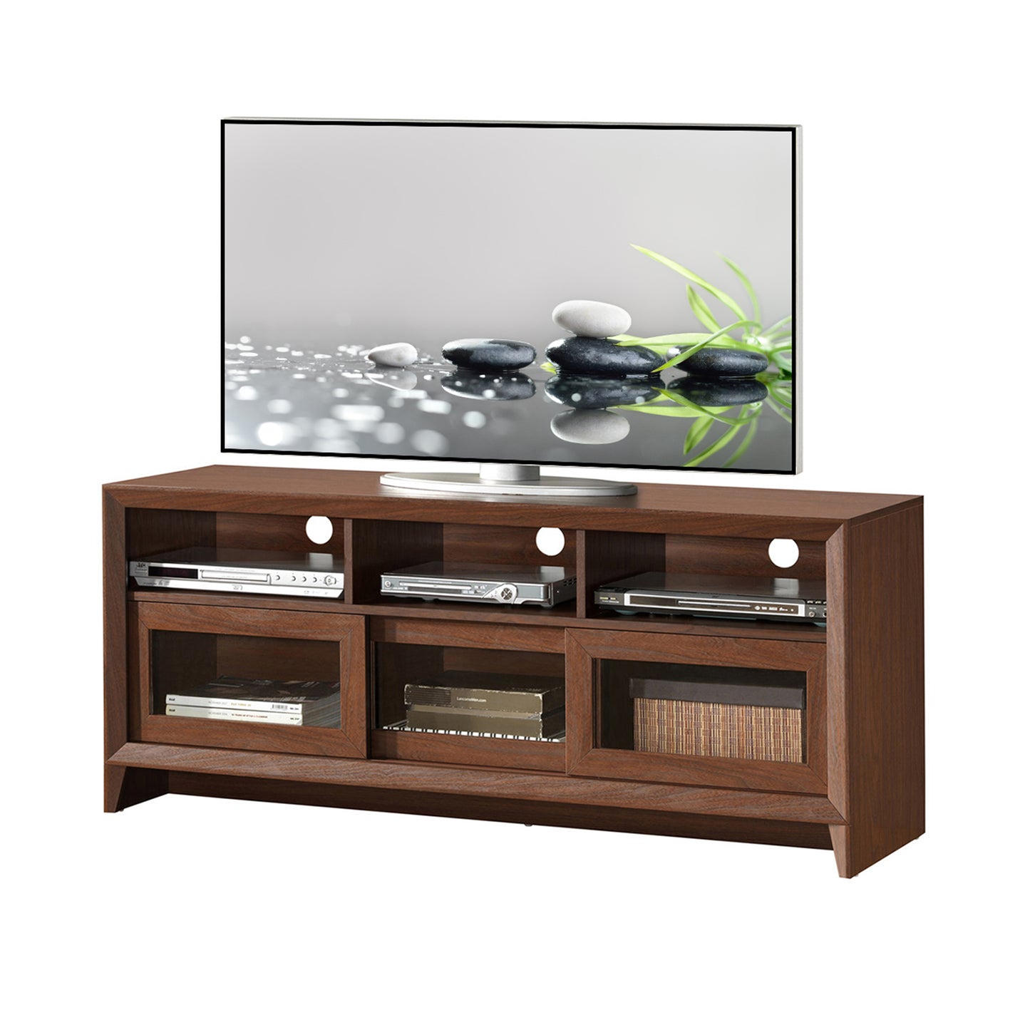 Techni Mobili Modern TV Stand with Storage for TVs Up To , Hickory