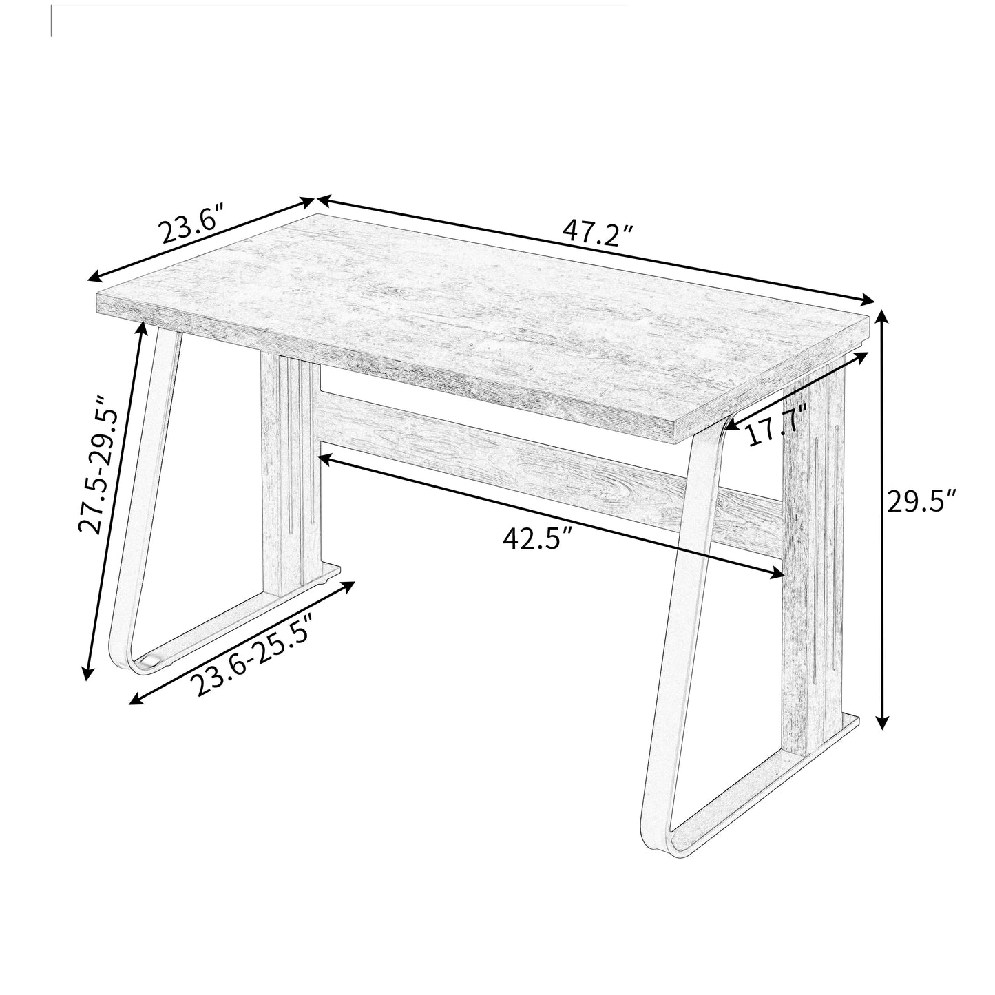 Home Office Computer Desk,  Modern Student Desk ,Laptop Study Table 39& Writing Desk,Easy Assembly(Tiger)