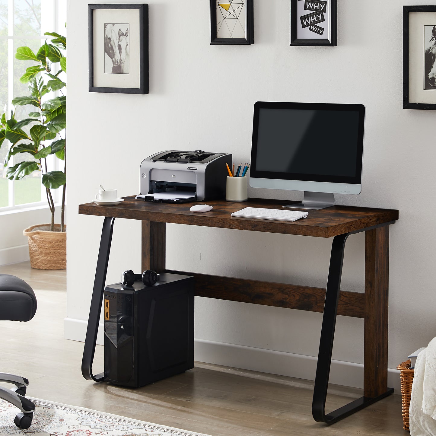 Home Office Computer Desk,  Modern Student Desk ,Laptop Study Table 39& Writing Desk,Easy Assembly(Tiger)