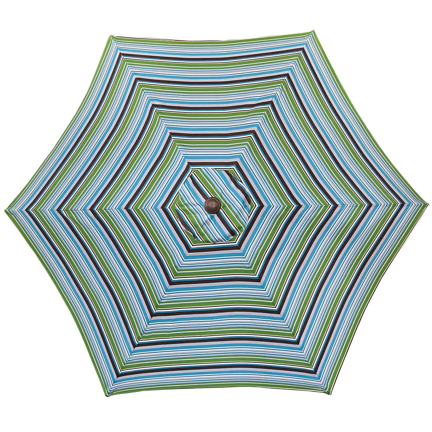 Outdoor Patio 9-Feet Market Table Umbrella with Push Button Tilt and Crank, Blue Stripes[Umbrella Base is not Included]