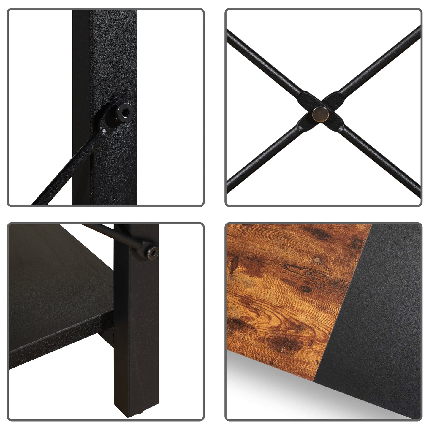 Black linen + retro double color matching console table