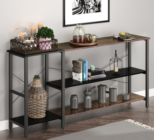 Black linen + retro double color matching console table