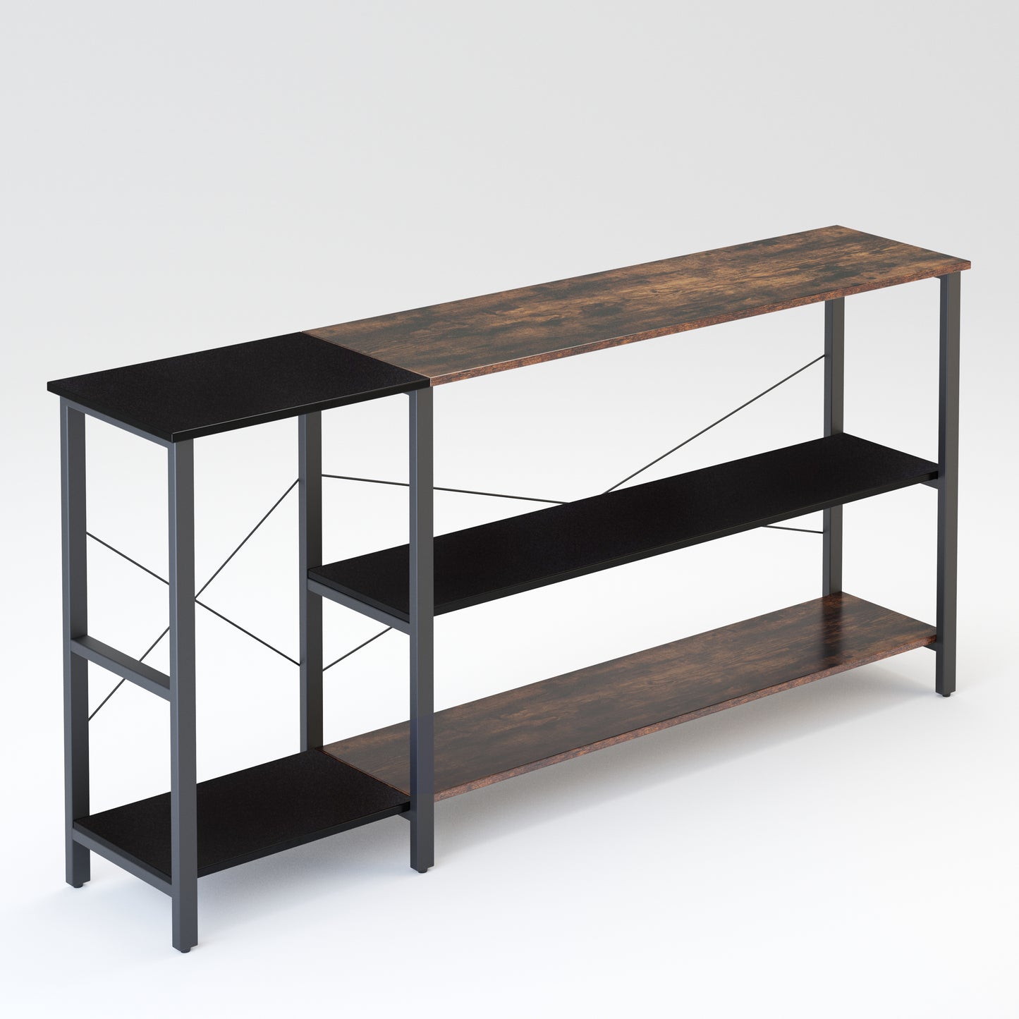 Black linen + retro double color matching console table