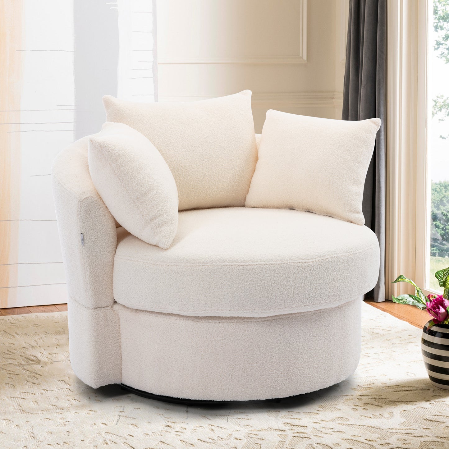 Modern Akili swivel accent chair barrel chair for hotel living room / Modern leisure chair