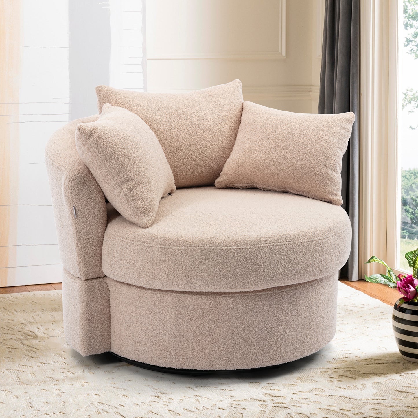 Modern Akili swivel accent chair barrel chair for hotel living room / Modern leisure chair