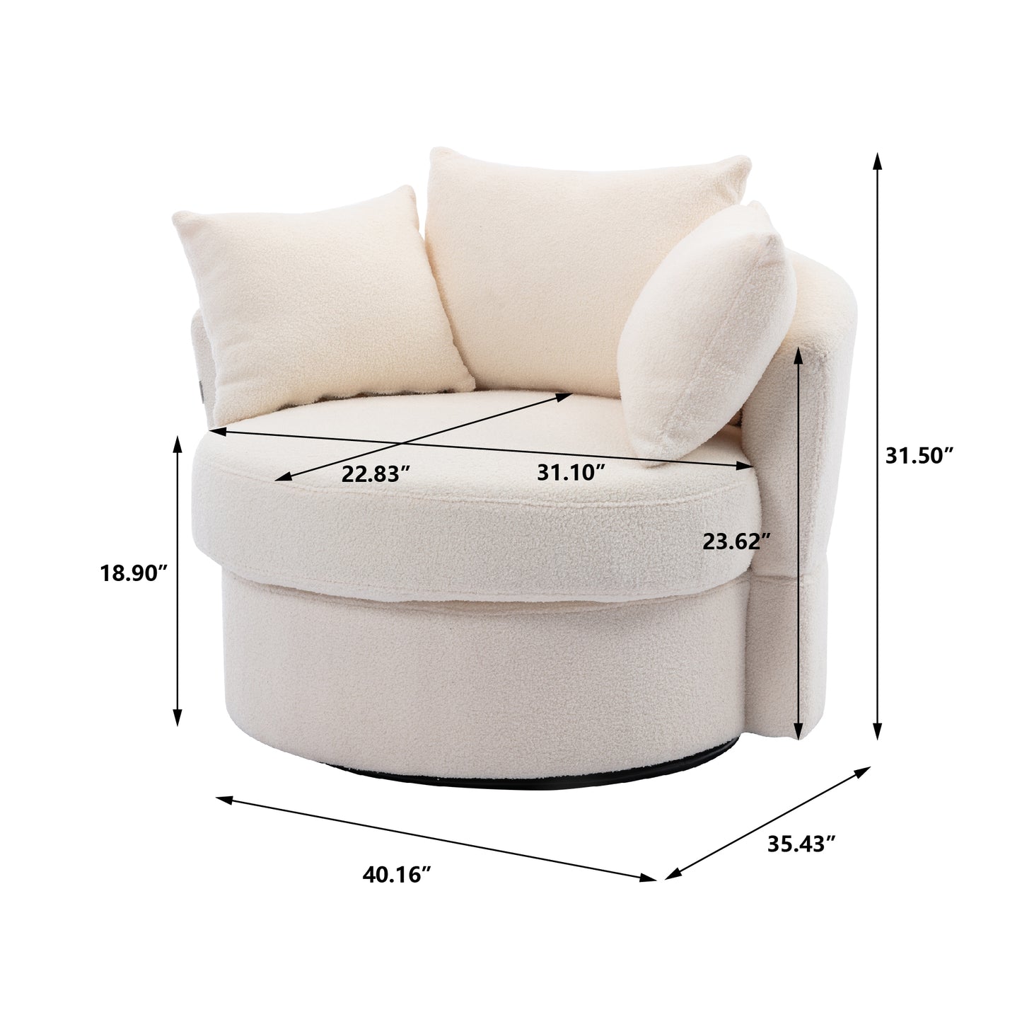 Modern Akili swivel accent chair barrel chair for hotel living room / Modern leisure chair