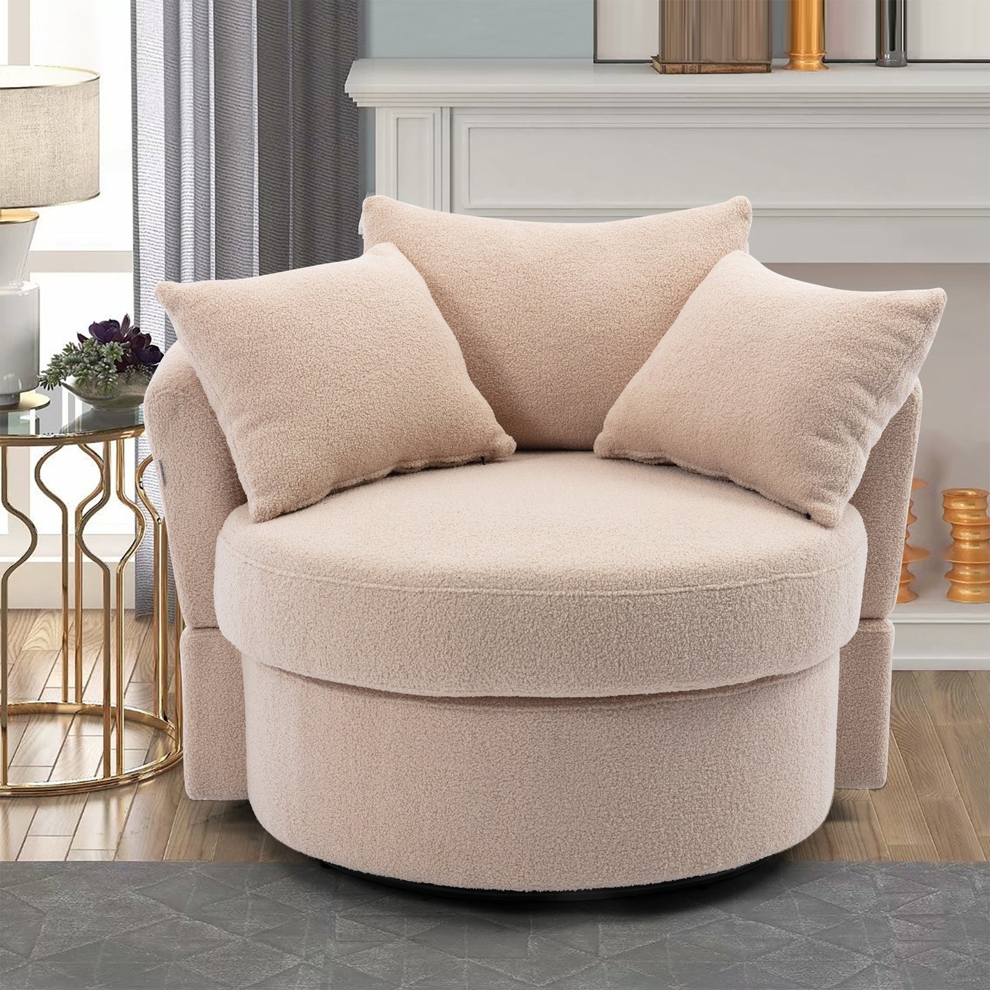 Modern Akili swivel accent chair barrel chair for hotel living room / Modern leisure chair