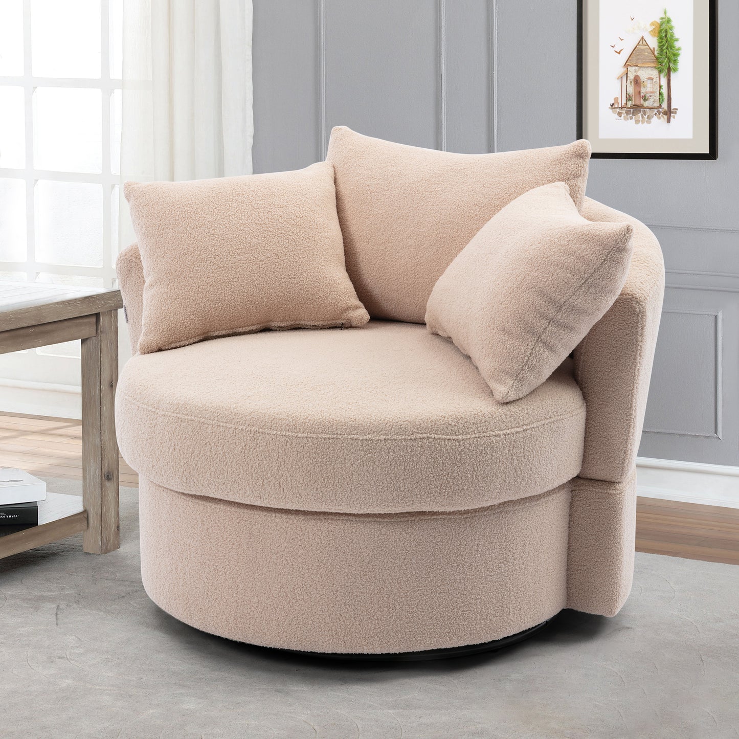 Modern Akili swivel accent chair barrel chair for hotel living room / Modern leisure chair