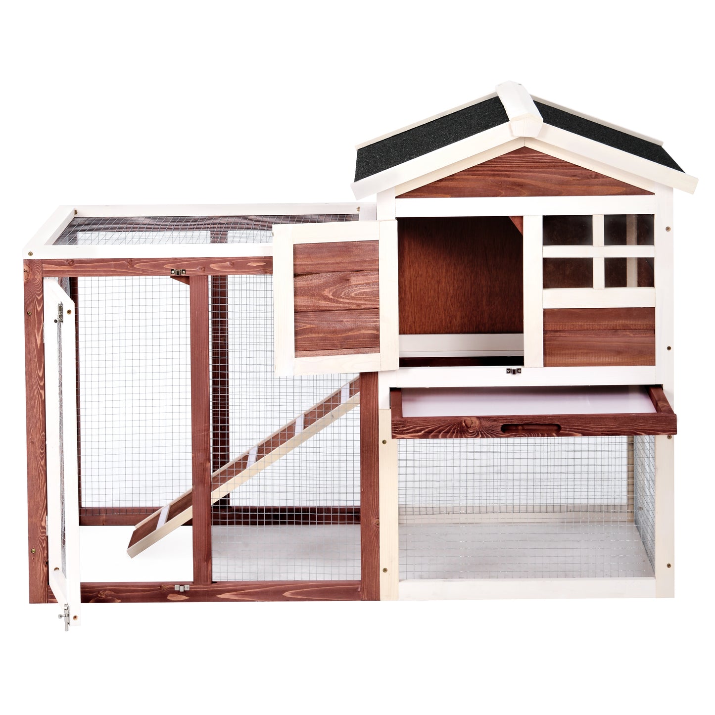 Wooden Pet House Rabbit Bunny Wood Hutch House Dog House Chicken Coops Chicken Cages Rabbit Cage,Auburn