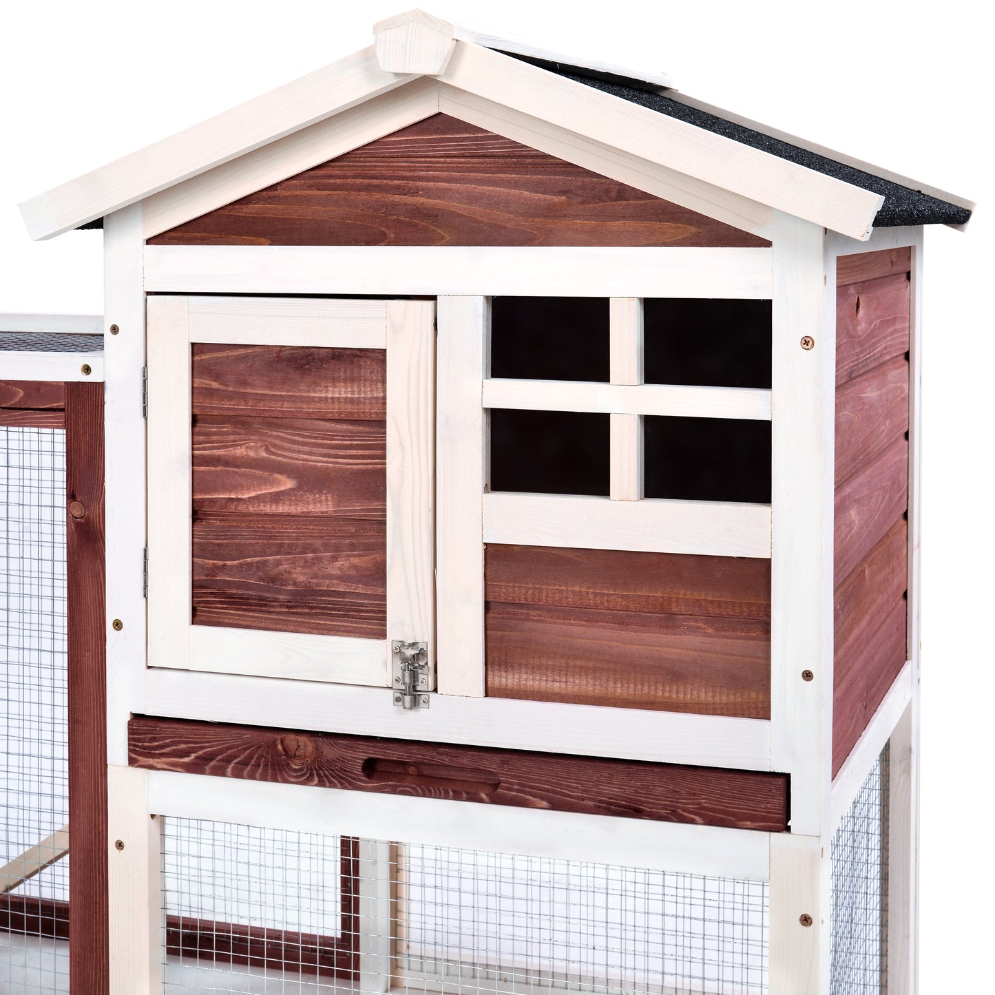 Wooden Pet House Rabbit Bunny Wood Hutch House Dog House Chicken Coops Chicken Cages Rabbit Cage,Auburn