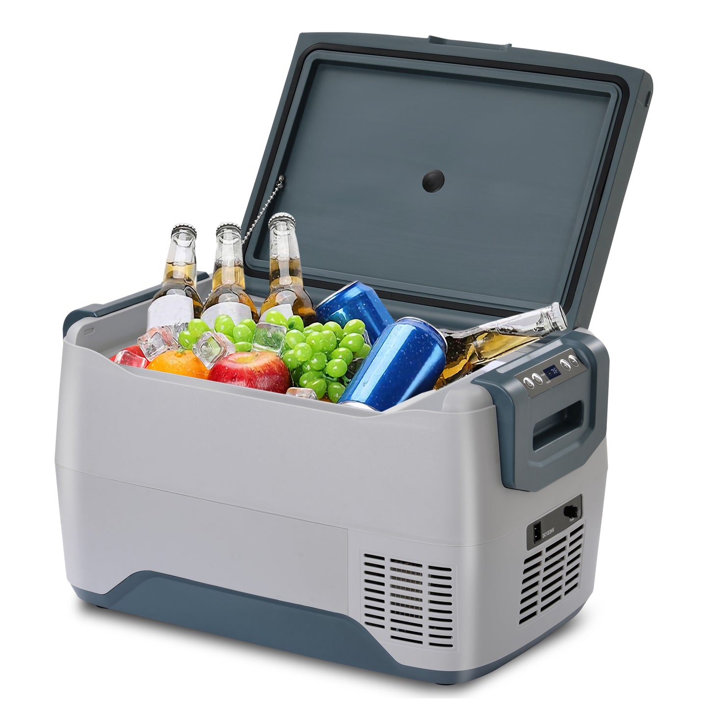 Car Fridge Portable Freezer Cooler with 12/24V DC, Travel Refrigerator for Vehicles, Car, Truck, RV, Camping BBQ, Patio Picnic and Fishing Outdoor