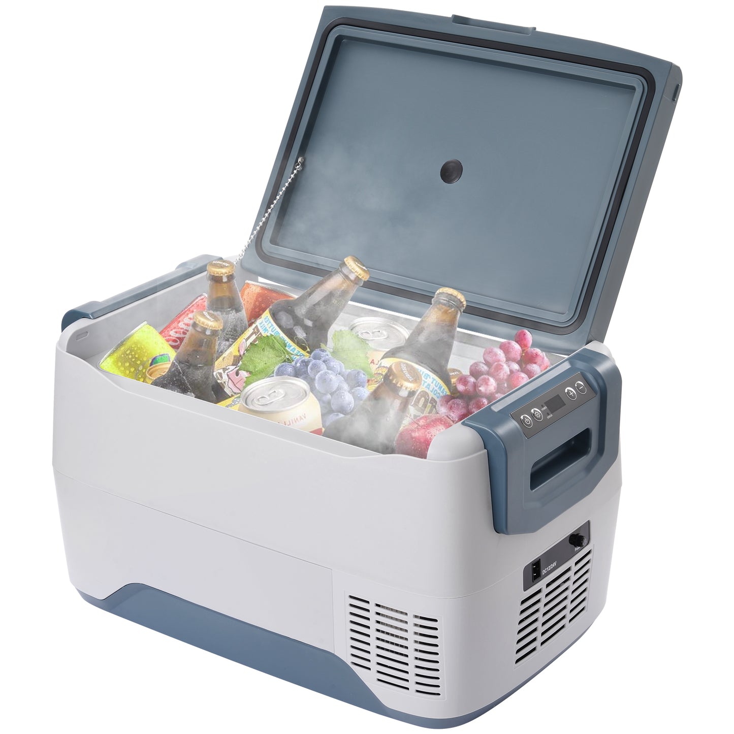 Car Fridge Portable Freezer Cooler with 12/24V DC, Travel Refrigerator for Vehicles, Car, Truck, RV, Camping BBQ, Patio Picnic and Fishing Outdoor