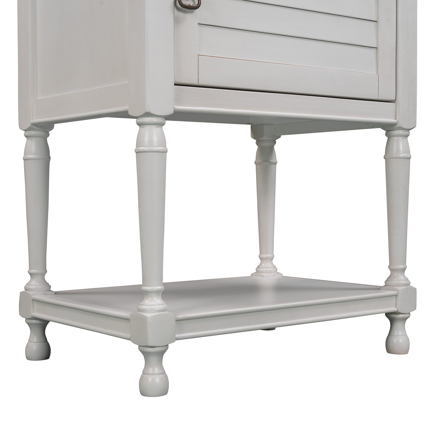 Versatile Nightstand with Two Built-in Shelves Cabinet and an Open Storage,White (Expected arrival time 8.20)