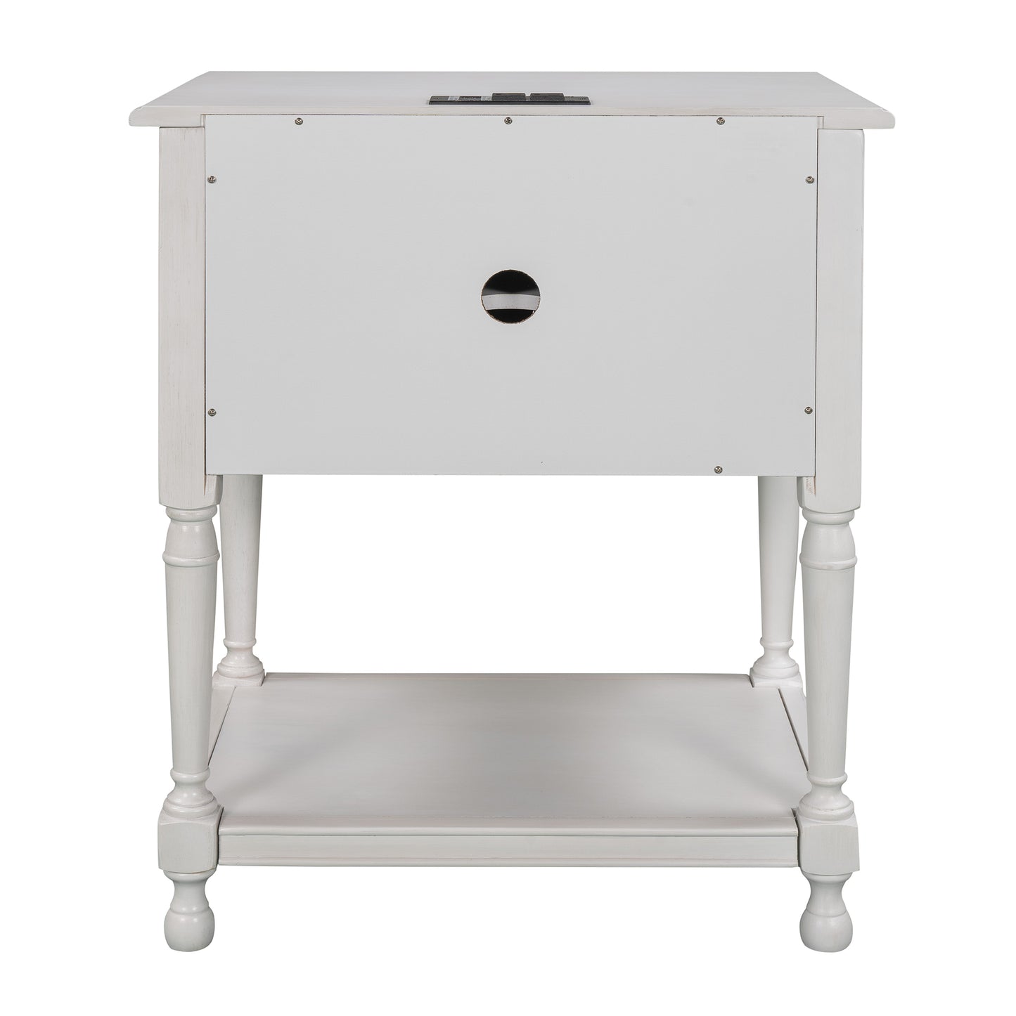 Versatile Nightstand with Two Built-in Shelves Cabinet and an Open Storage,White (Expected arrival time 8.20)