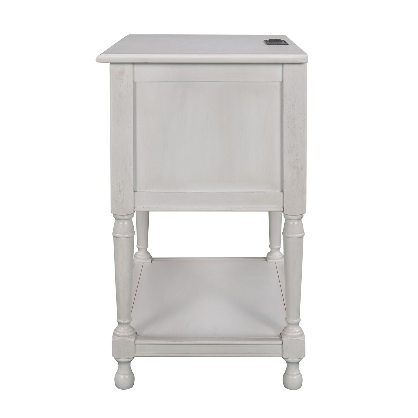 Versatile Nightstand with Two Built-in Shelves Cabinet and an Open Storage,White (Expected arrival time 8.20)