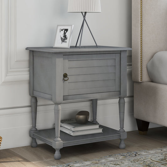 Versatile Nightstand with Two Built-in Shelves Cabinet and an Open Storage, Gray (Expected arrival time 8.20)