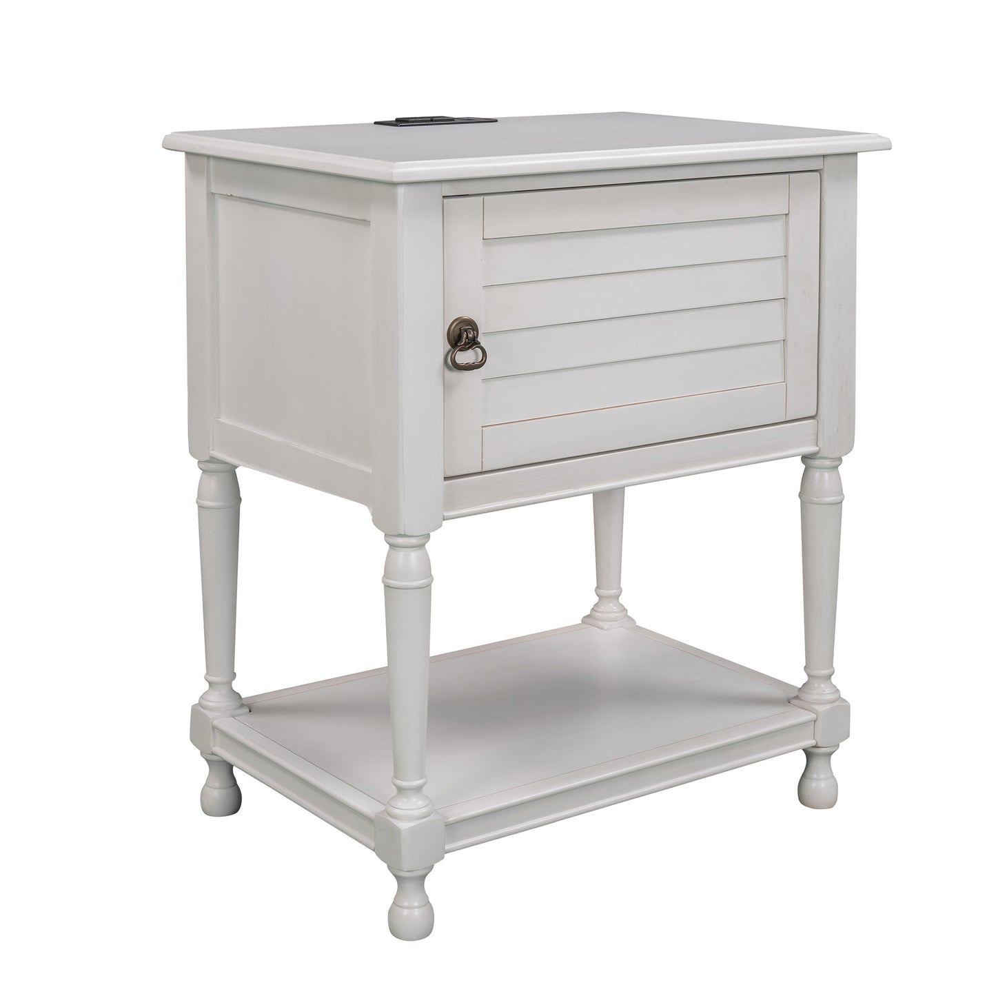 Versatile Nightstand with Two Built-in Shelves Cabinet and an Open Storage,White (Expected arrival time 8.20)