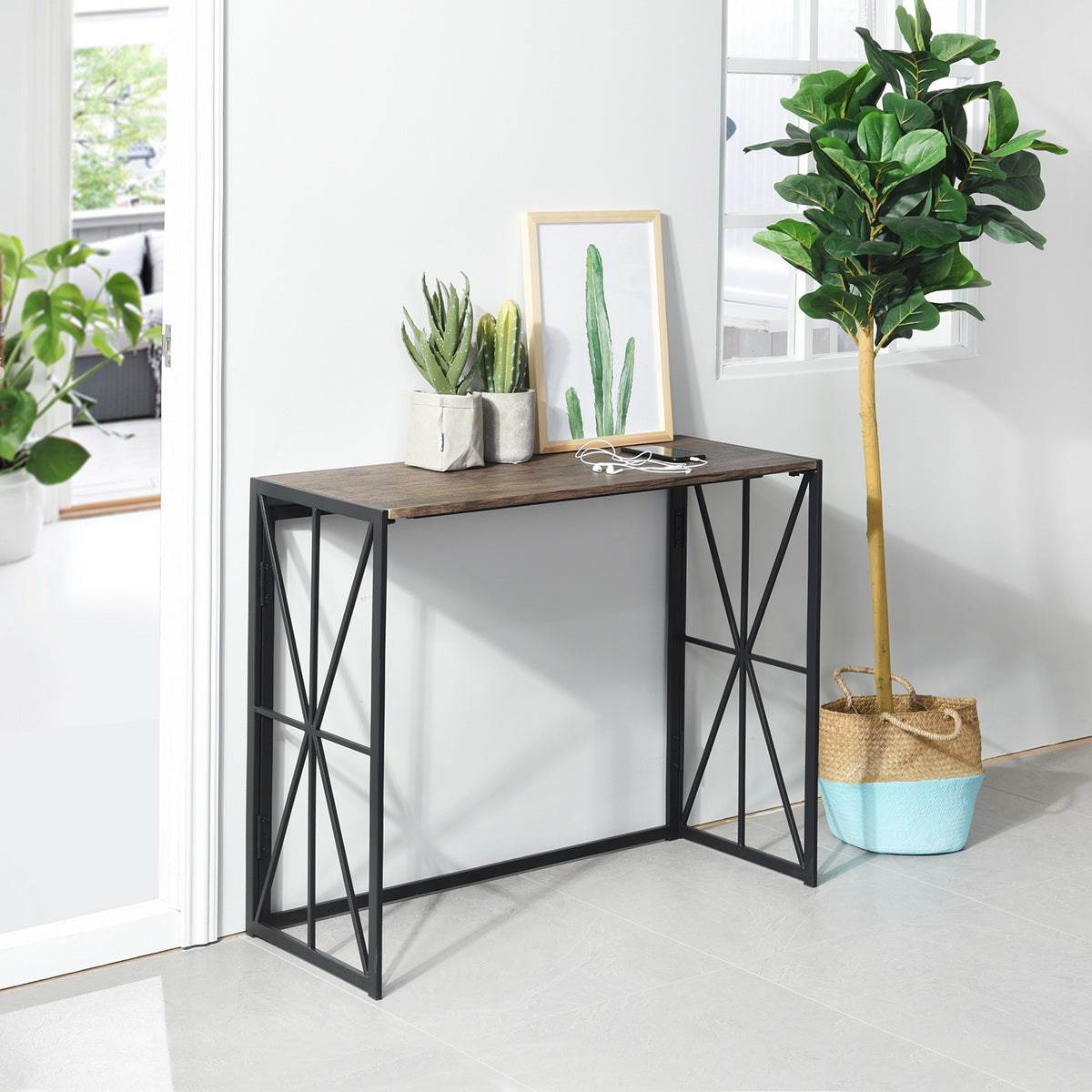 39.4& L Foldable Computer Desk, Console Table