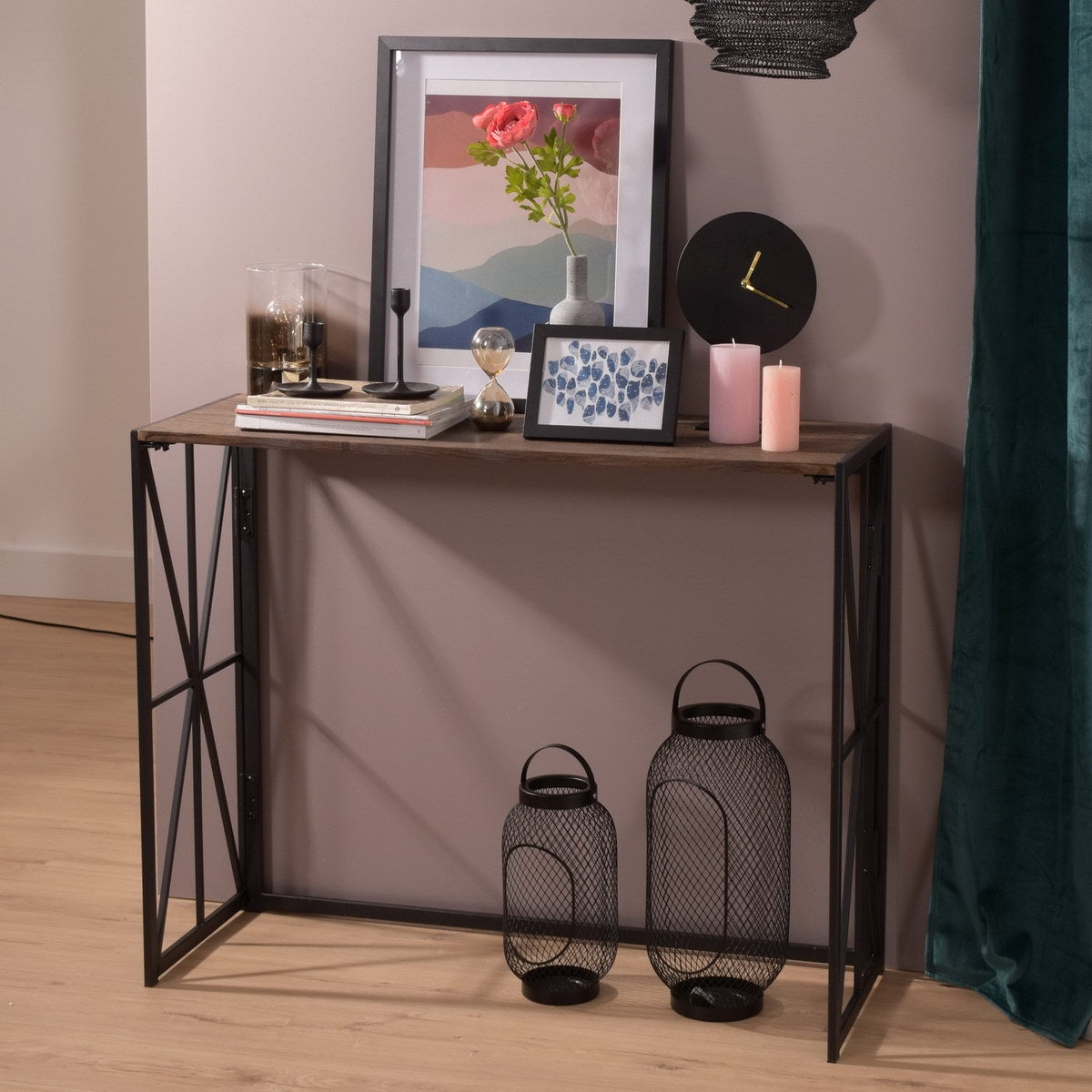 39.4& L Foldable Computer Desk, Console Table