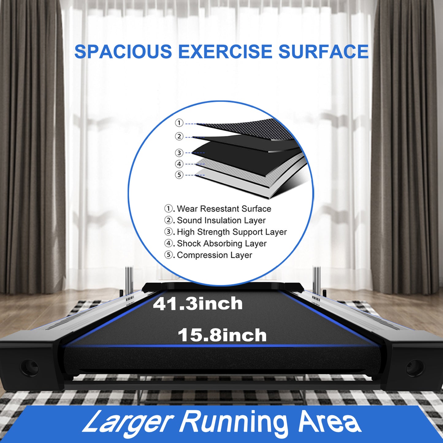 FYC 2 in 1 Under Desk Treadmill - 2.5 HP Folding Treadmill for Home, tallation-Free Foldable Treadmill Compact Electric Running Machine, Remote Control  LED Display Walking Running Jogging, Blue