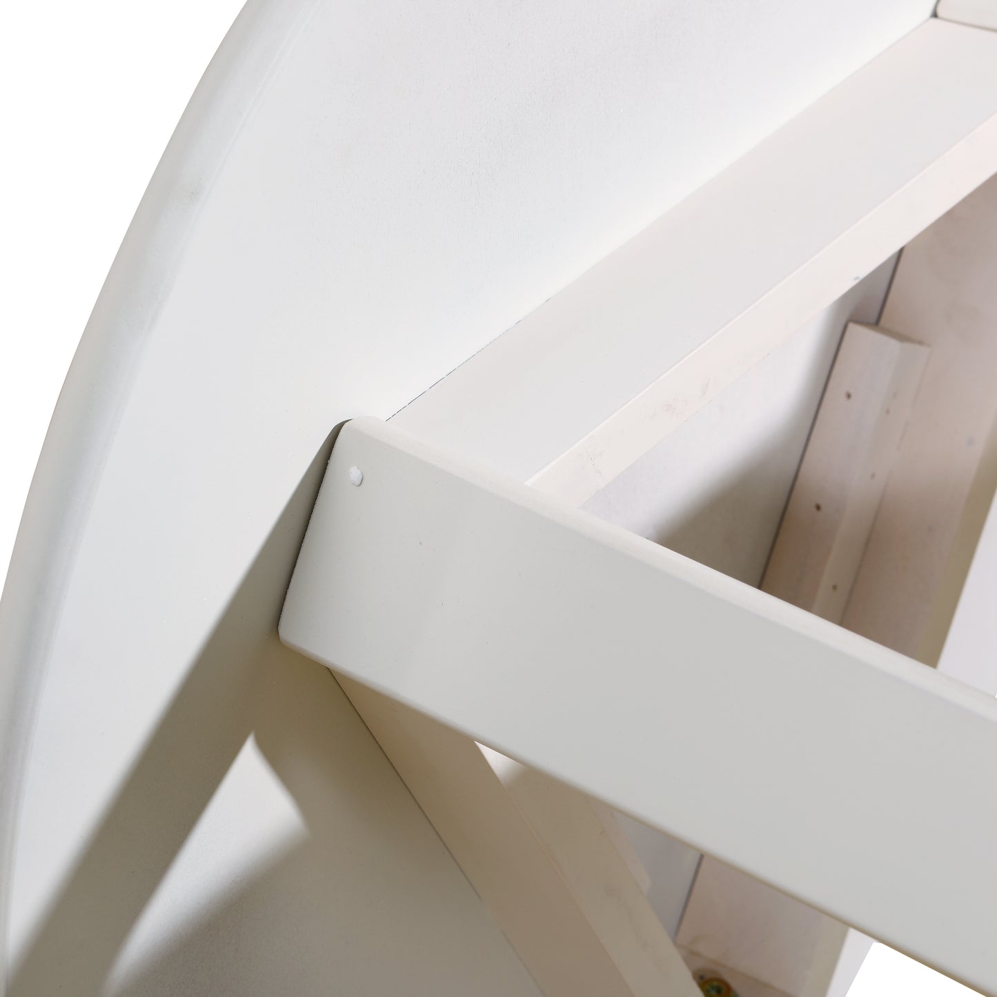 Round Side Table with Two-Tier Shelf  (White)