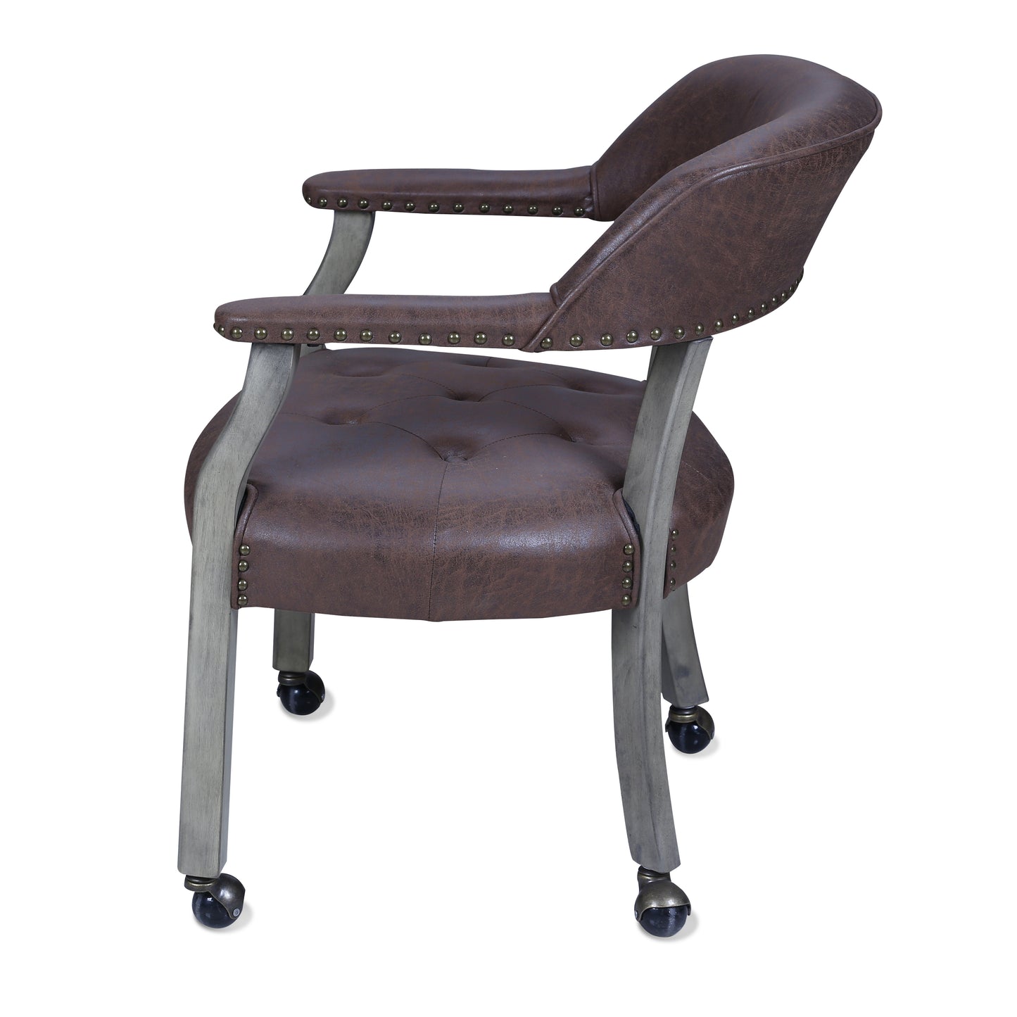 High elastic luxury office chair with wheels(Dark Brown)