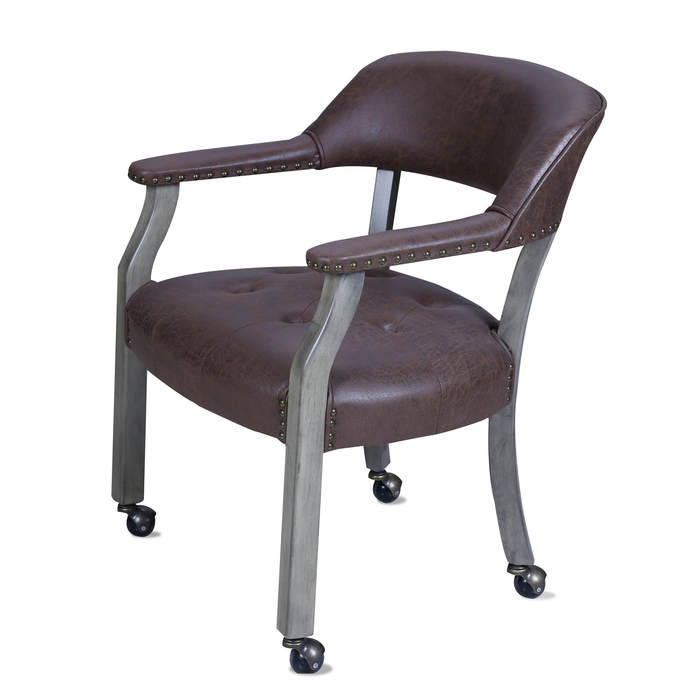 High elastic luxury office chair with wheels(Dark Brown)