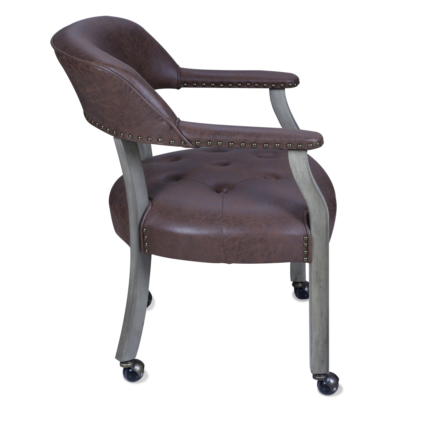 High elastic luxury office chair with wheels(Dark Brown)