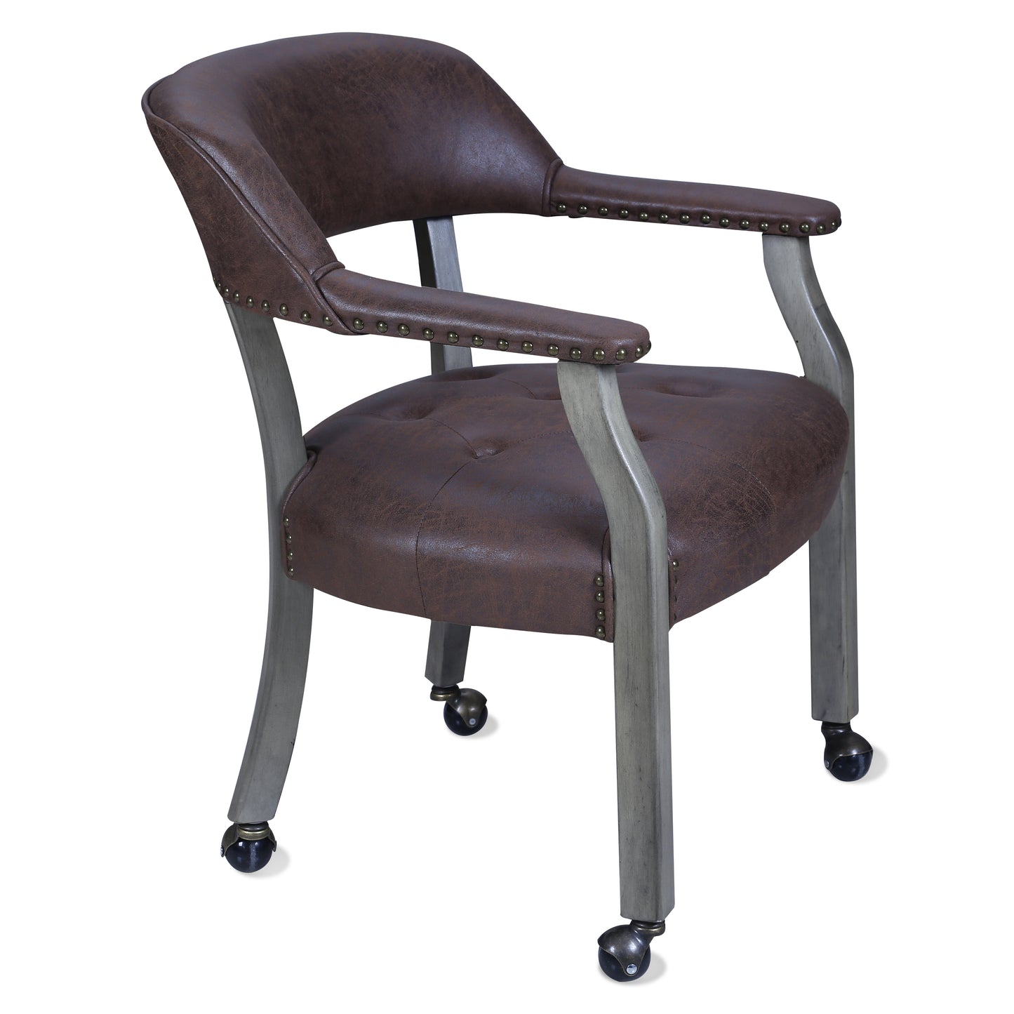 High elastic luxury office chair with wheels(Dark Brown)