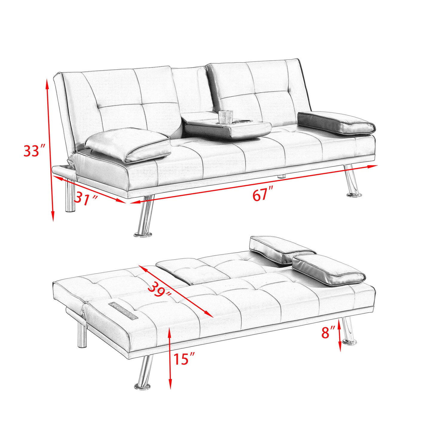 Multifunctional folding sofa bed