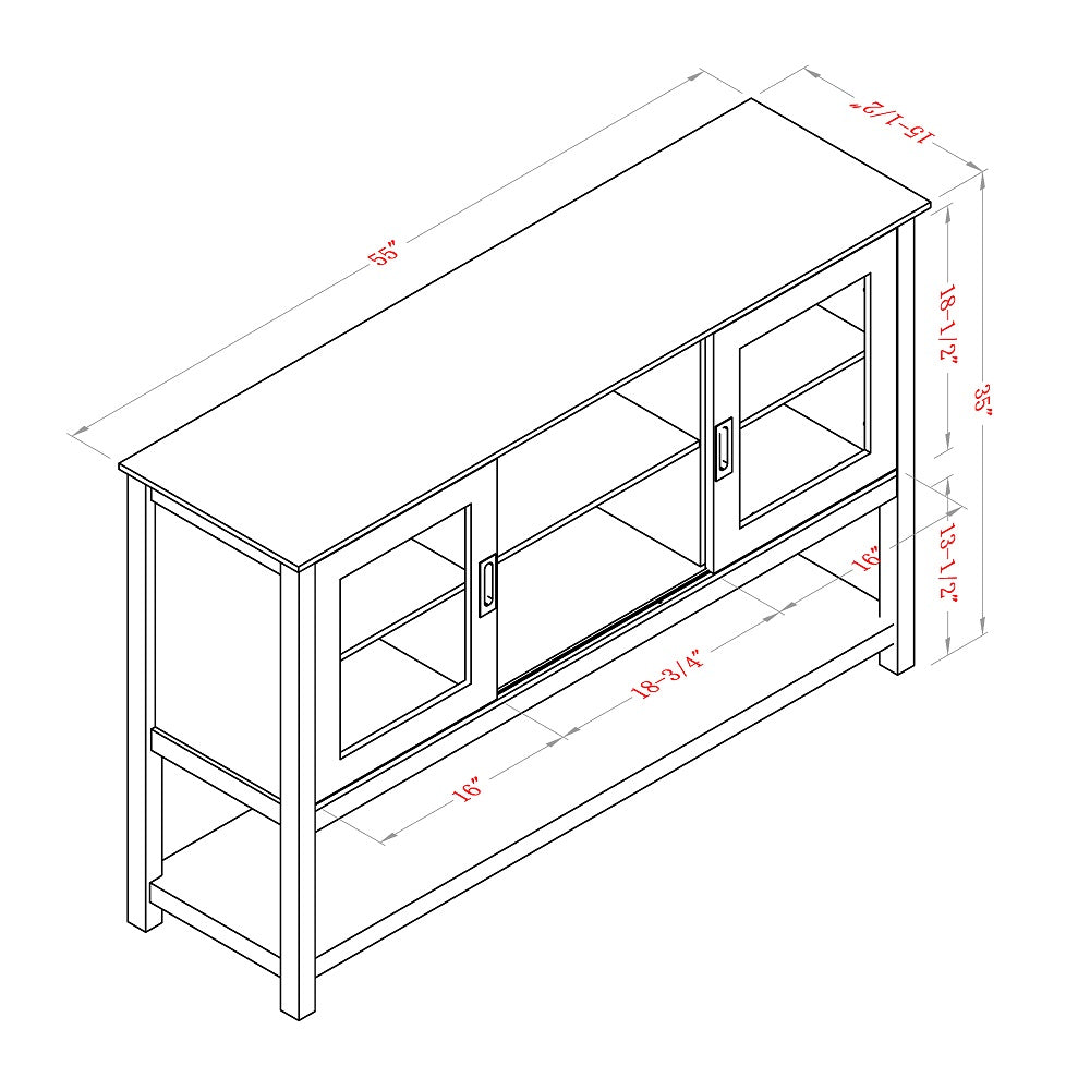 TV Cabinet With Sliding Door-Grey