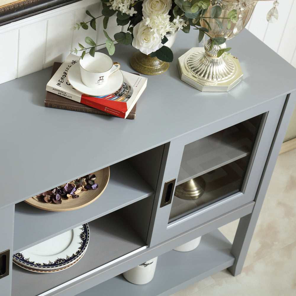 TV Cabinet With Sliding Door-Grey