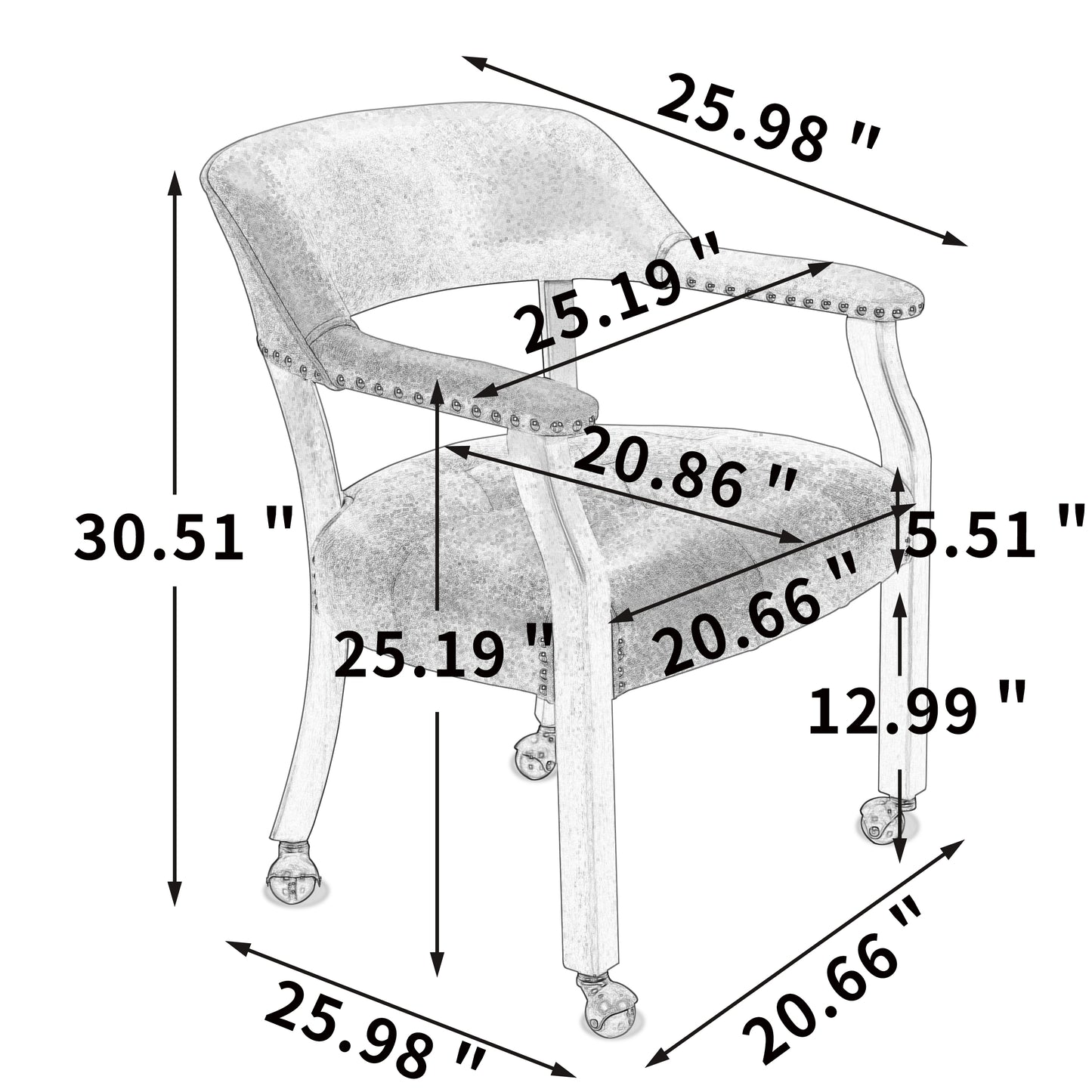 High elastic luxury office chair with wheels(White)