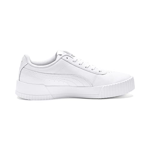 PUMA Women's Carina L Sneaker, White White White Silver, 6 UK