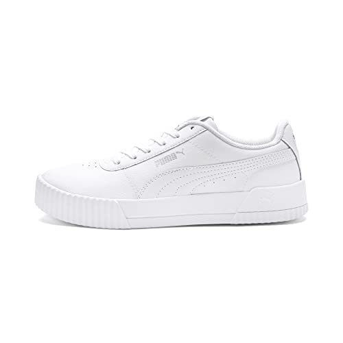 PUMA Women's Carina L Sneaker, White White White Silver, 6 UK